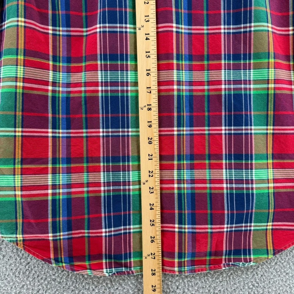 Polo Ralph Lauren Classic Fit Madras Plaid Button Down Shirt Multi Color Mens M